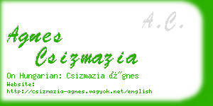 agnes csizmazia business card